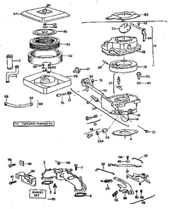 Air Cleaner-Carburetor Group Diagram and Parts List for 422400-422499 0758-01 Briggs and Stratton Engine